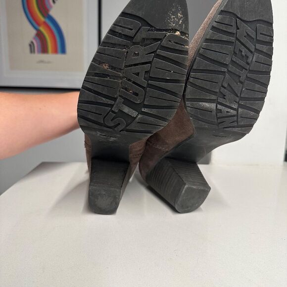 Stuart Weitzman Gray Velour Suede Prancing Tassel Ankle Boots Booties Size 9 - Picture 10 of 11